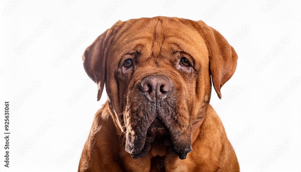 ボルドー・マスティフのポートレート(Bordeaux Mastiff portrait on white background)
ボルドー・マスティフのポートレート(Bordeaux Mastiff portrait on white background)