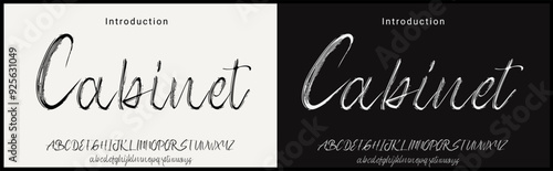 Handmade brush typeface. Alphabet vector font with rough brush style. 