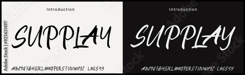 Handmade brush typeface. Alphabet vector font with rough brush style. 