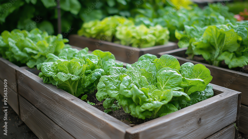growing lettuce in raised beds, gardening, taken using a Canon EOS R camera growing lettuce in raised beds, gardening, taken using a Canon EOS R camera