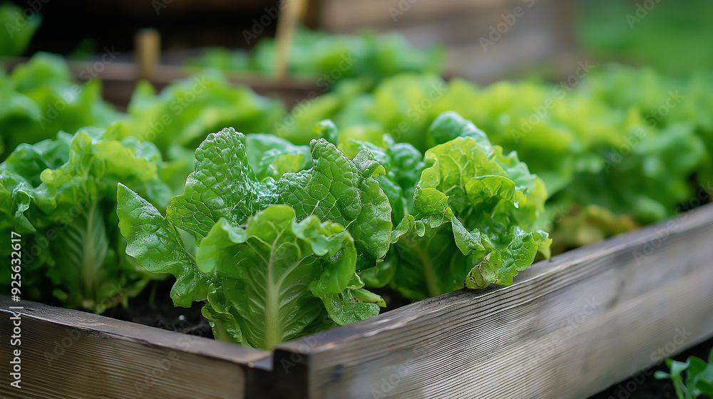 growing lettuce in raised beds, gardening, taken using a Canon EOS R camera growing lettuce in raised beds, gardening, taken using a Canon EOS R camera