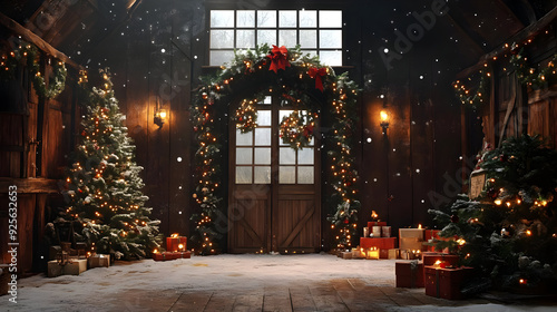 Wallpaper Mural Cozy holiday scene with decorations, gifts, and snow. Torontodigital.ca