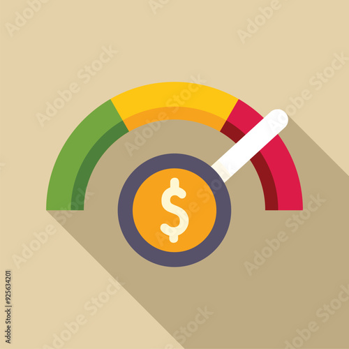 Speedometer is showing increasing profit with a dollar sign icon