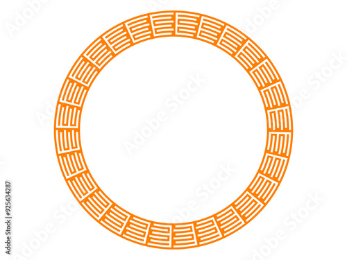  Abstract geometric greek border circular frame vector design Isolated on white 