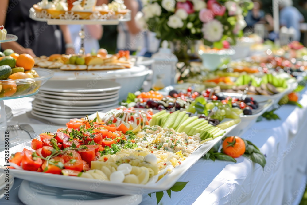 Catering food on long table, Party Catering food on long table, Party