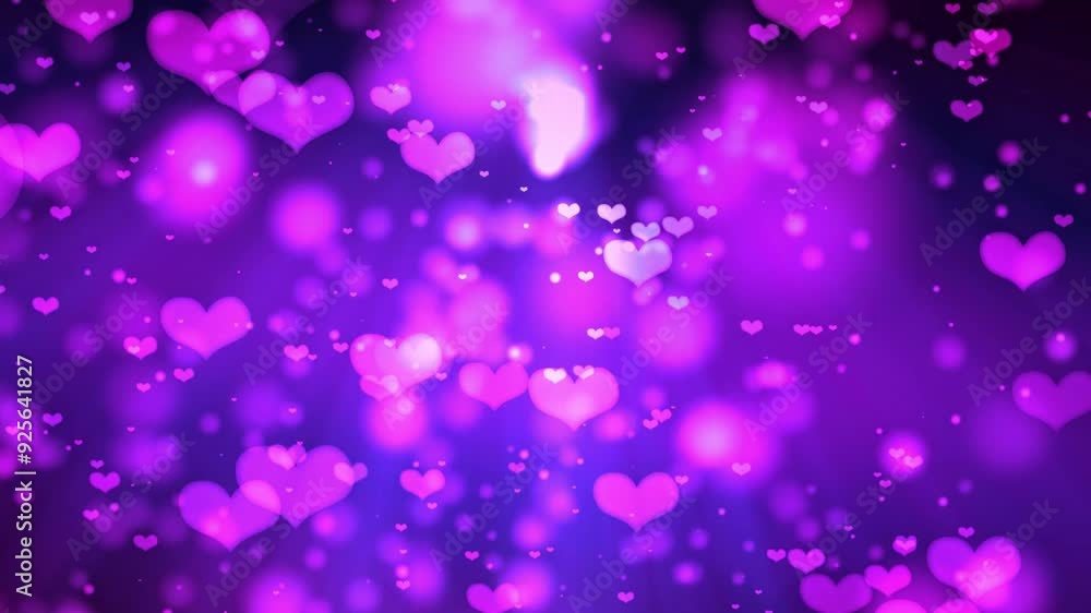 4k Purple Glowing Hearts Motion Background 4k Purple Glowing Hearts Motion Background