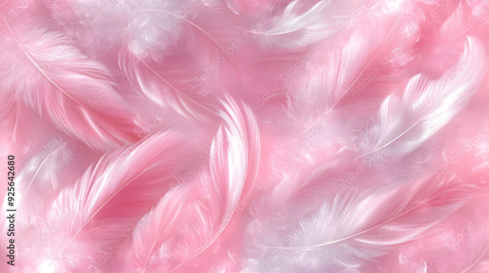 Soft pink feathers scattered on a delicate background. Soft pink feathers scattered on a delicate background.