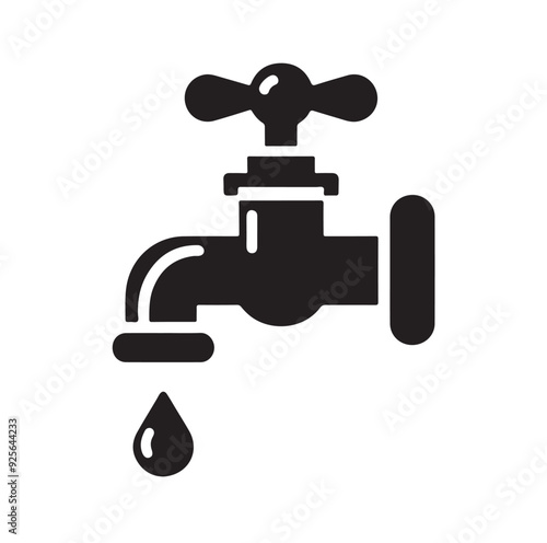 Water Taps icon silhouette vector illustration 