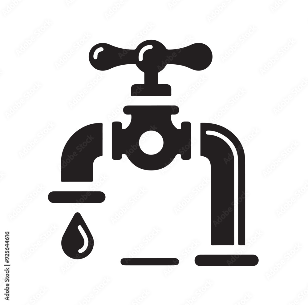 Water Taps icon silhouette vector illustration Water Taps icon silhouette vector illustration