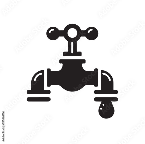 Water Taps icon silhouette vector illustration 