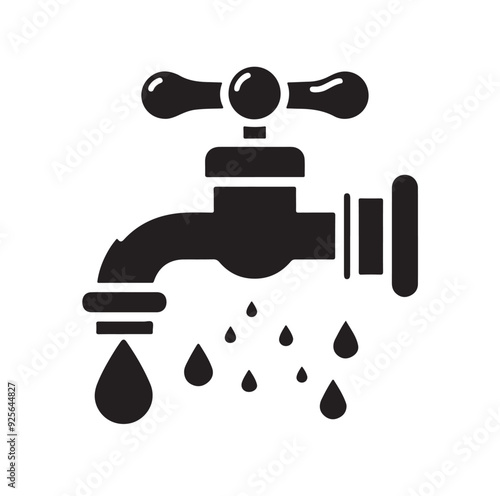 Water Taps icon silhouette vector illustration 