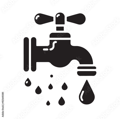 Water Taps icon silhouette vector illustration 