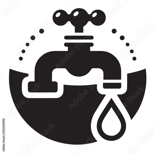 Water Taps icon silhouette vector illustration 