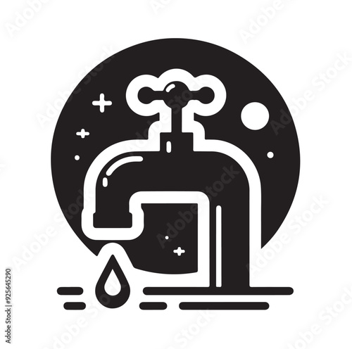 Water Taps icon silhouette vector illustration 