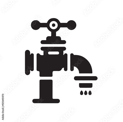 Water Taps icon silhouette vector illustration 