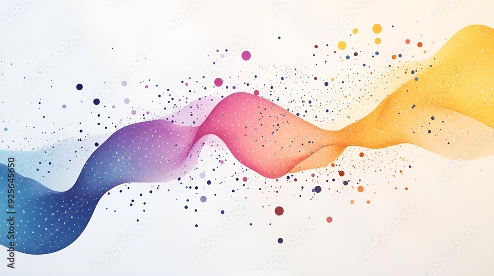 Obraz premium Colorful liquid splash vector backdrop with abstract bubbles
