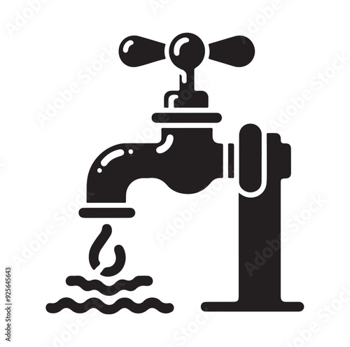 Water Taps icon silhouette vector illustration 