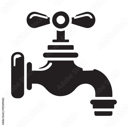 Water Taps icon silhouette vector illustration 