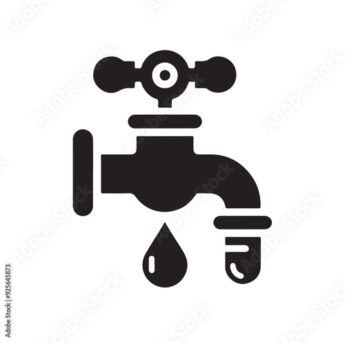 Water Taps icon silhouette vector illustration 