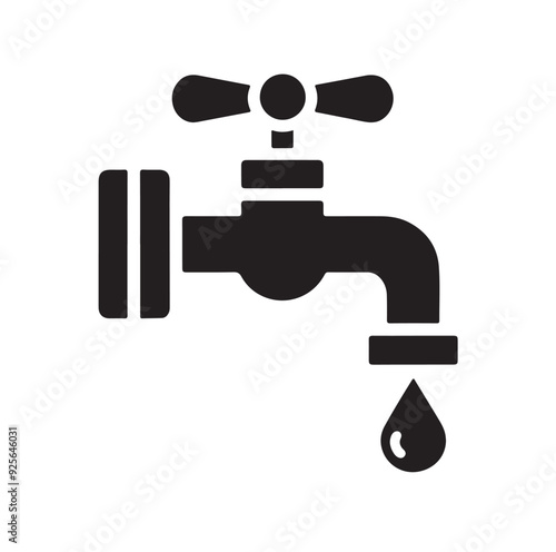 Water Taps icon silhouette vector illustration 