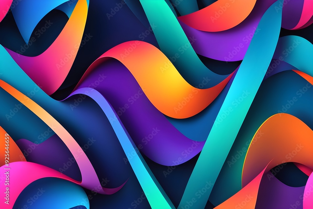 A colorful, abstract design with a wave pattern A colorful, abstract design with a wave pattern