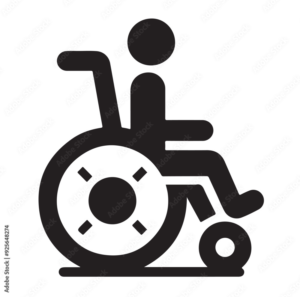 Wheelchairs icon silhouette vector illustration Wheelchairs icon silhouette vector illustration