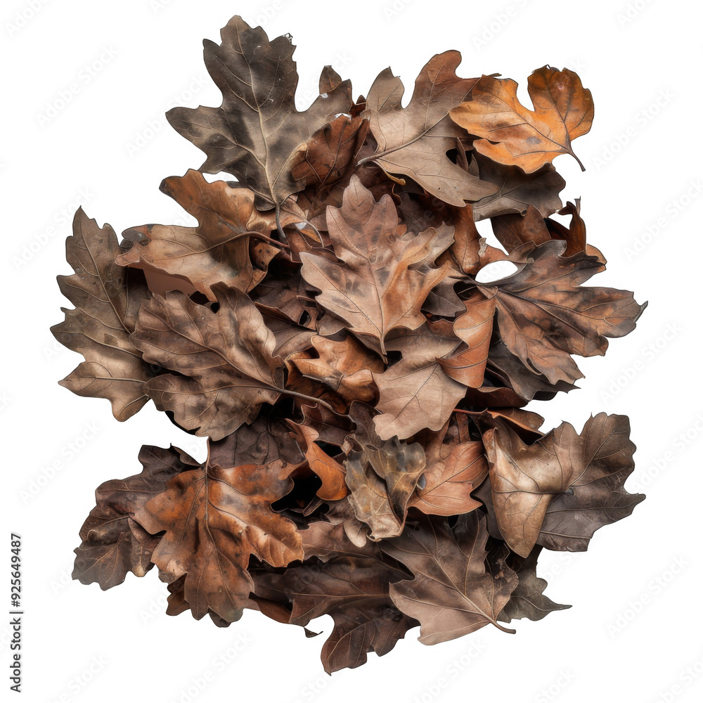 A Cluster of Dried Oak Leaves Against A Cluster of Dried Oak Leaves Against