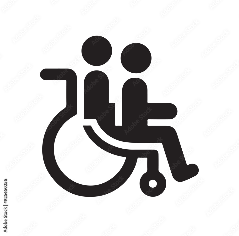 Wheelchairs icon silhouette vector illustration Wheelchairs icon silhouette vector illustration