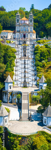 View of the Sanctuary of Bom Jesus do Monte is a Portuguese Catholic shrine in Tenões, outside the city of Braga, in northern Portugal.