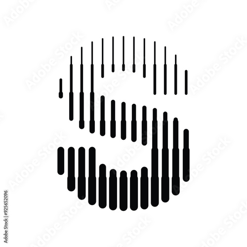 Letter S Logo with Vertical Halftone Line Pattern