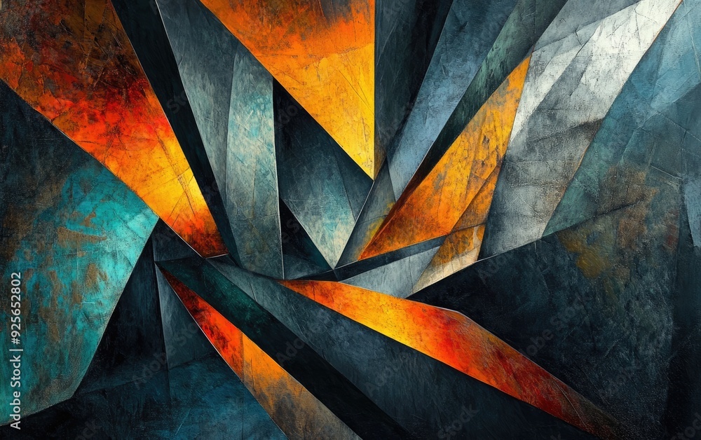Dynamic Abstract Angular Shapes with Contrasting Colors Dynamic Abstract Angular Shapes with Contrasting Colors