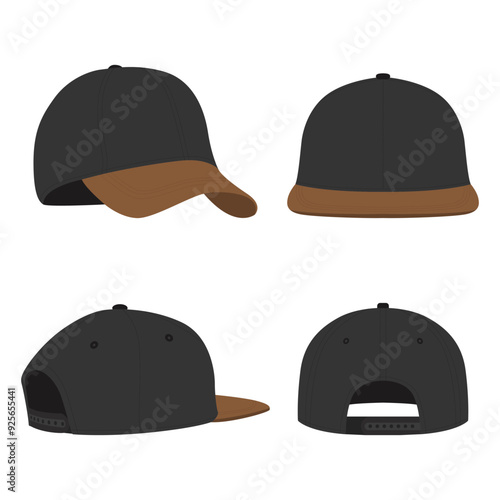 Modern men's hat mockup. Vector illustration