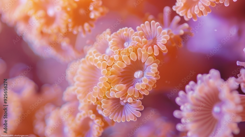 A coral polyp seen in macro detail, showing the tiny, living organisms that form coral reefs. A coral polyp seen in macro detail, showing the tiny, living organisms that form coral reefs.