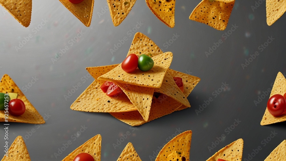 Authentic Mexican Nachos Chips with Clear Background Authentic Mexican Nachos Chips with Clear Background