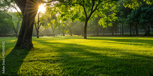 A park with lots of trees and grass
