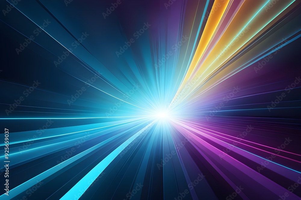 A colorful, abstract image with a bright light shining through it A colorful, abstract image with a bright light shining through it