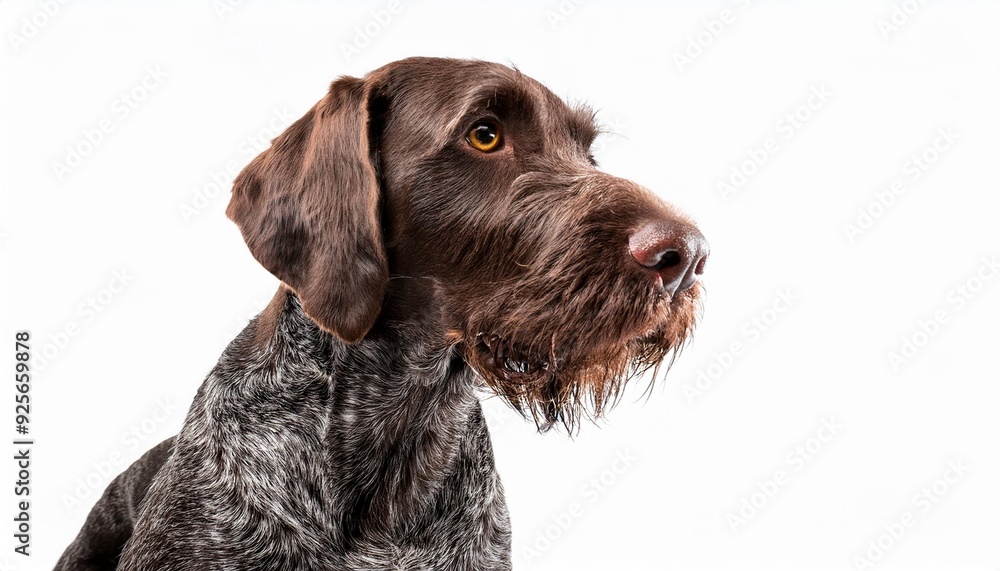 ジャーマン・ワイアーヘアード・ポインターのポートレート(German Wirehaired Pointer portrait on white background)
ジャーマン・ワイアーヘアード・ポインターのポートレート(German Wirehaired Pointer portrait on white background)