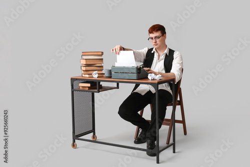 Young man with vintage type...