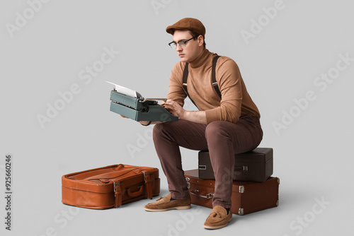 Young man with vintage type...