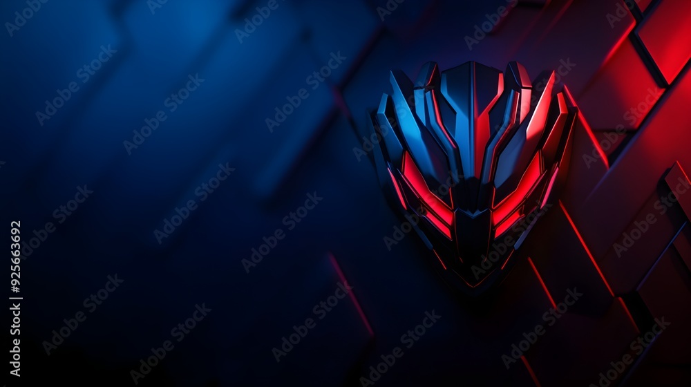 Naklejka premium Bold and edgy gaming logo with a sleek metallic finish, futuristic elements, and strong typography, optimized for clarity on both large and small scales