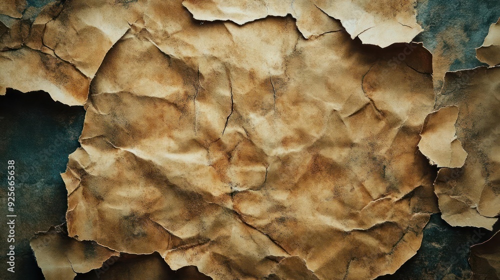 a close-up of peeling paper on a wall, revealing layers beneath. The texture is cracked and worn, a close-up of peeling paper on a wall, revealing layers beneath. The texture is cracked and worn,