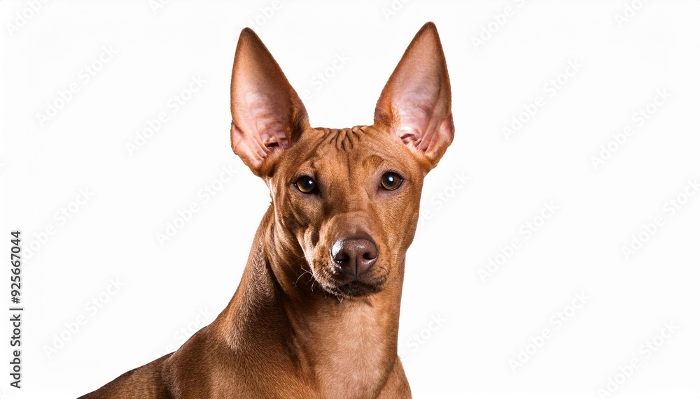 ファラオ・ハウンドのポートレート(Pharaoh Hound portrait on white background)
ファラオ・ハウンドのポートレート(Pharaoh Hound portrait on white background)