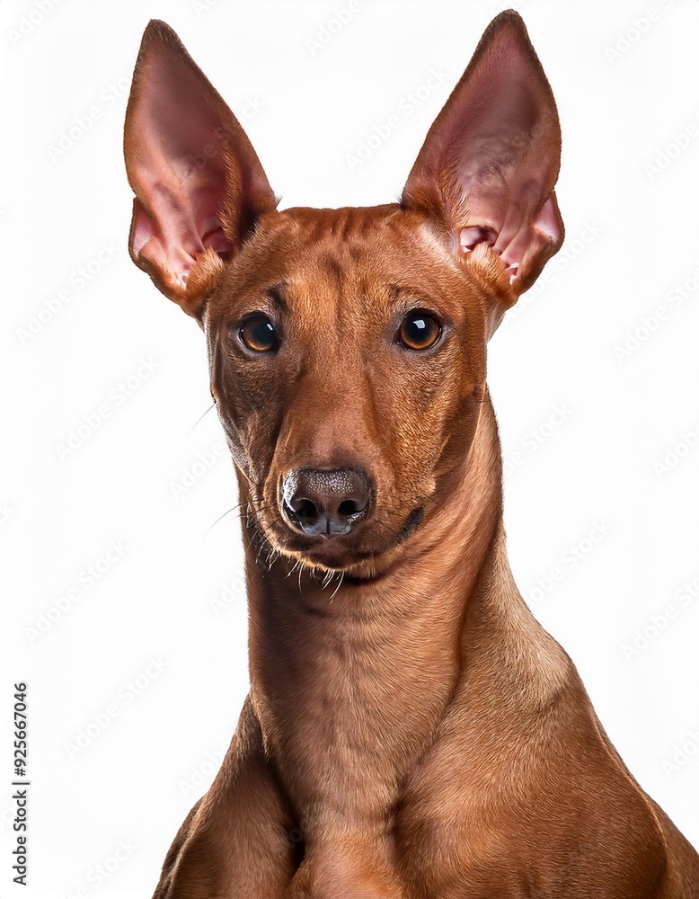 ファラオ・ハウンドのポートレート（Pharaoh Hound portrait on white background）
