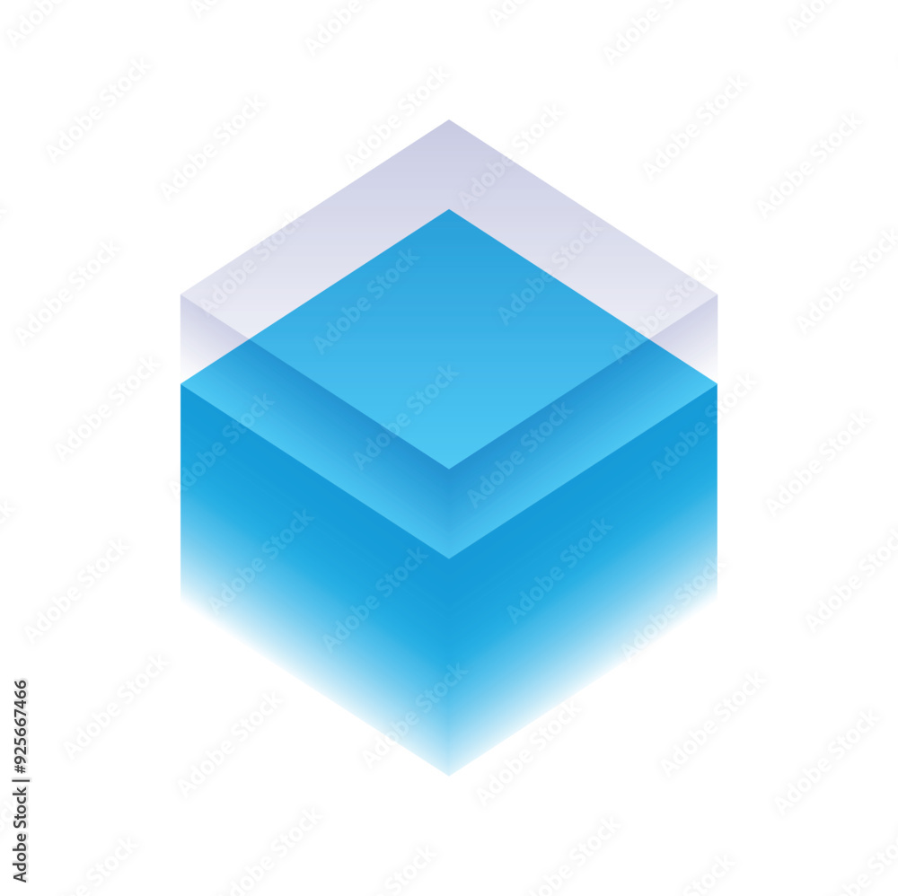3D Isometric Cube Design on white background 3D Isometric Cube Design on white background