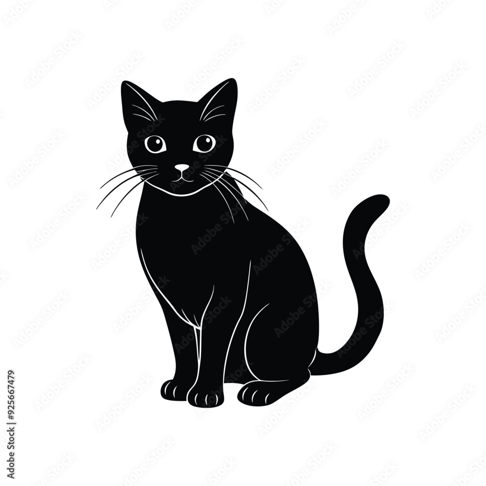 Halloween cat silhouette with white background Halloween cat silhouette with white background