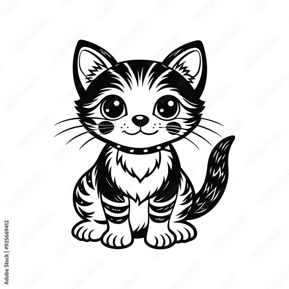 Obraz premium cute cat vector art with white background