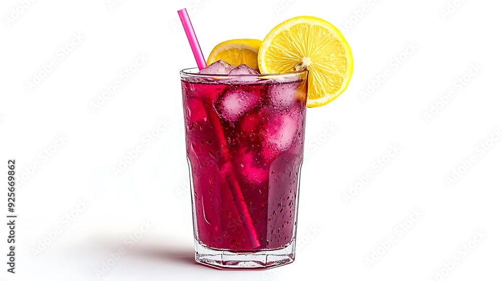 Refreshing Purple Drink with Lemon and Ice - Photo Refreshing Purple Drink with Lemon and Ice - Photo