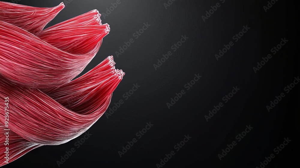 Intense closeup of a torn muscle fiber, severe pain, highdetail muscle