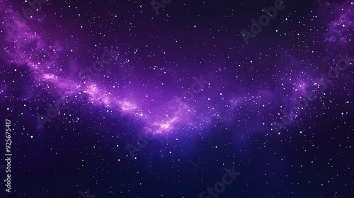 Starry Violet Night Sky, Galaxy Vector Illustration with Flat Design and Simple Aesthetics, Emphasizing Purple Palette and High Resolution Clarity