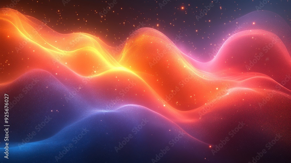 Obraz premium Abstract Red and Blue Gradient Background with Sparkles.